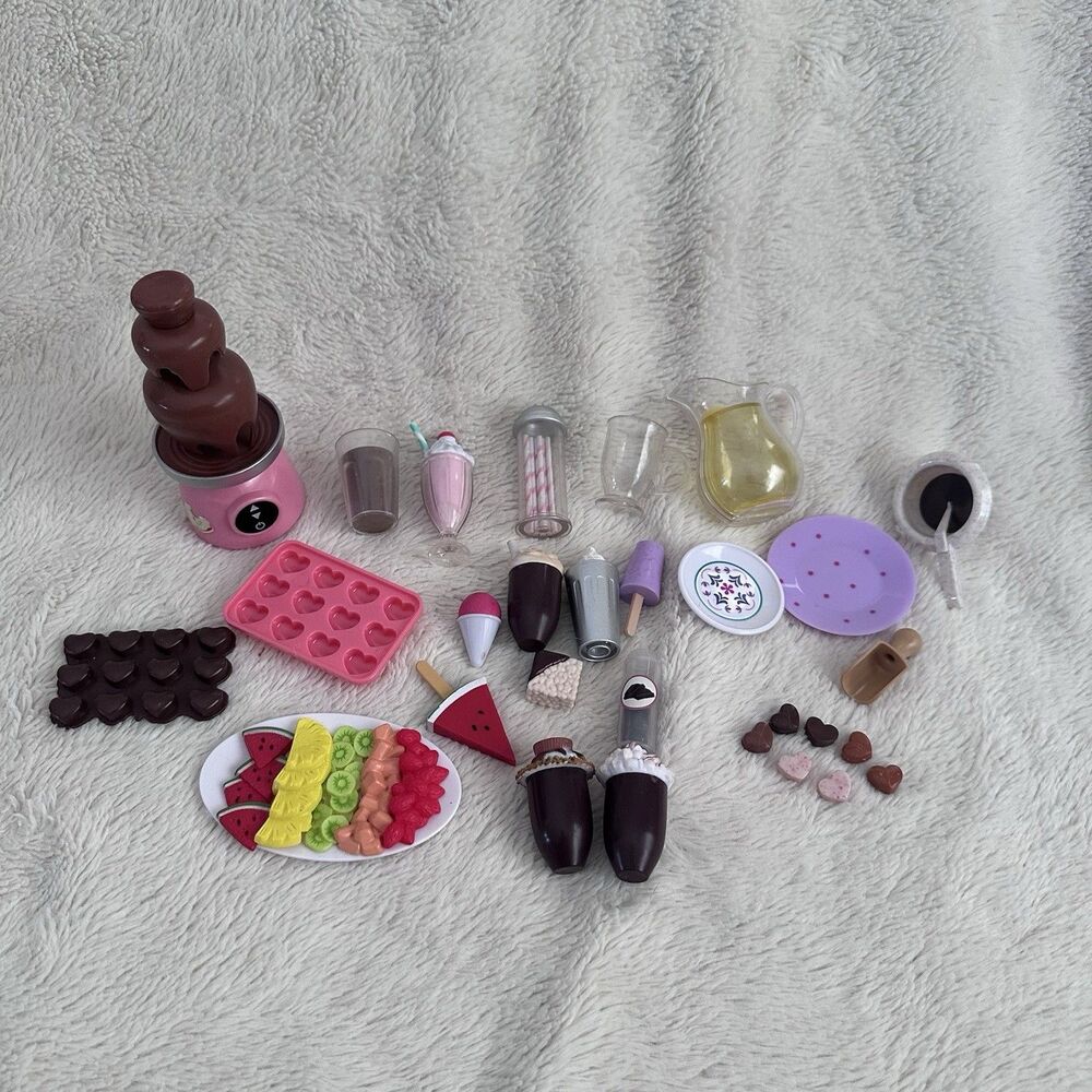 Our Generation Chocolate Fountain Dessert Accessories Mini Food Lot